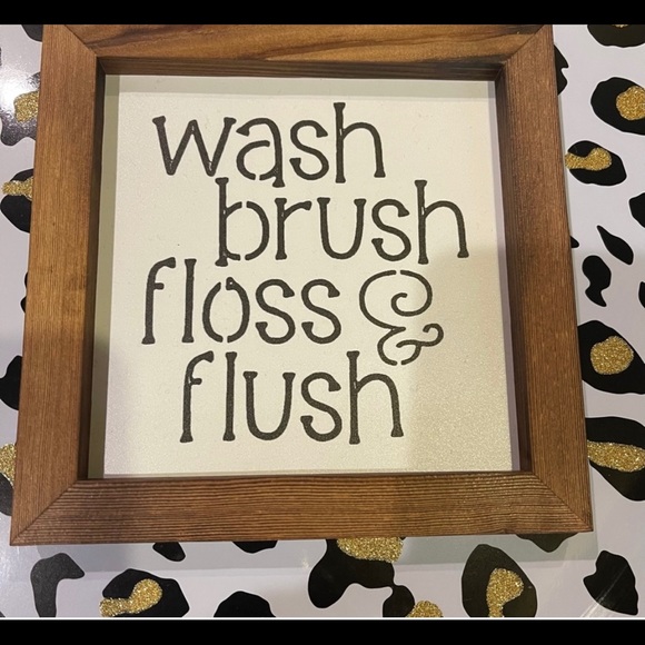 Farmhouse Bathroom Sign - NWOT - Picture 1 of 1